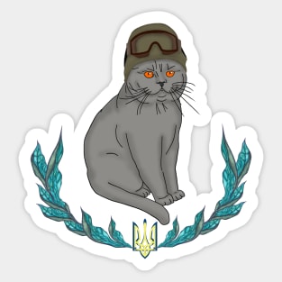 Military cat Sticker